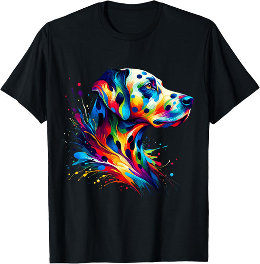 Splash Art Dalmatian Dalmatians Dal Dally Dog T-Shirt