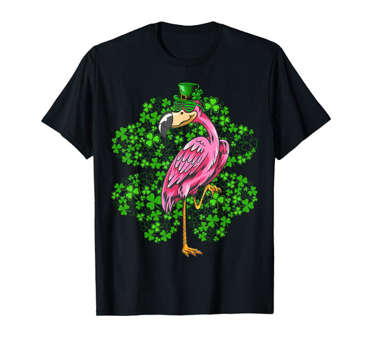 Flamingo Bird Lover Men Women Flamingo St Patrick's Day T-Shirt