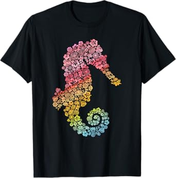 Rainbow Ocean Animal Fish Gift Seahorse T-Shirt