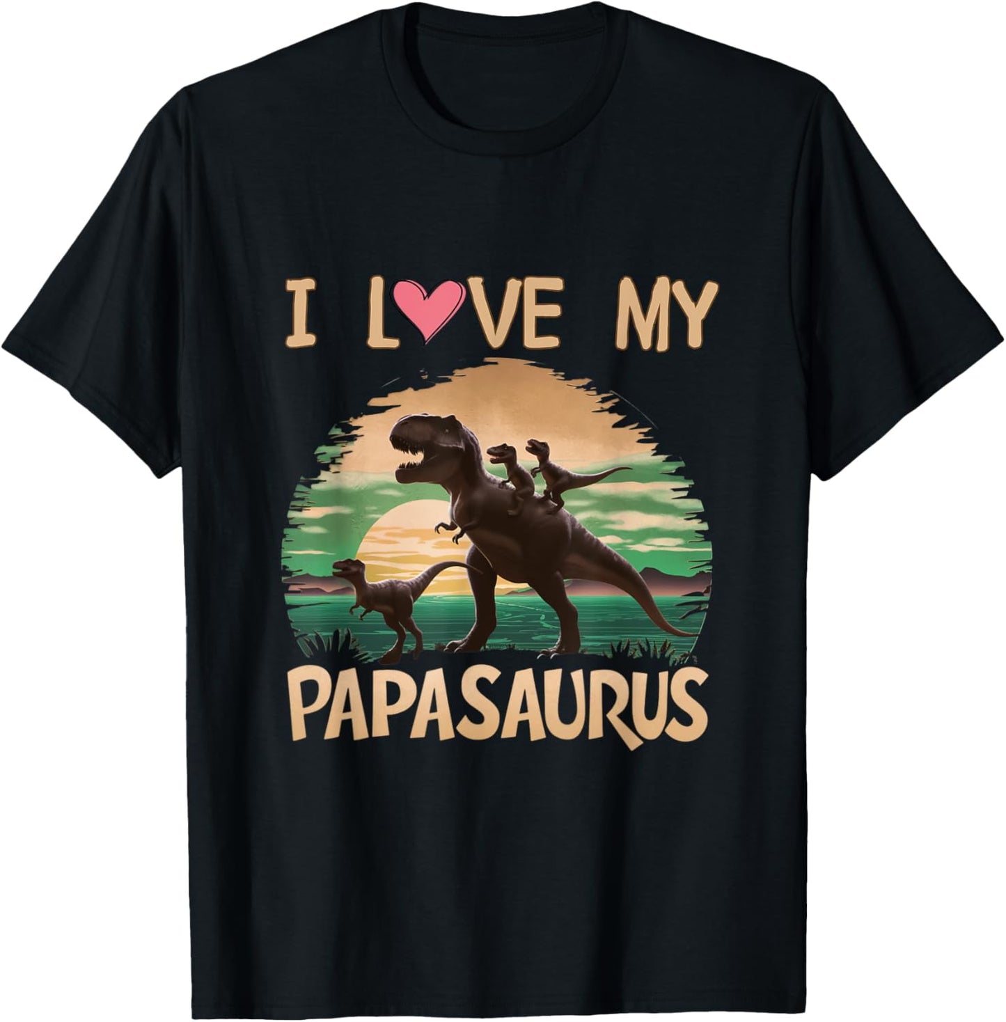 I Love My Papasaurus Dinosaur Grandpa Funny Father's Day T-Shirt