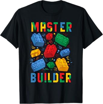 Brick Builder Funny Blocks Building Master Builder T-Shirt