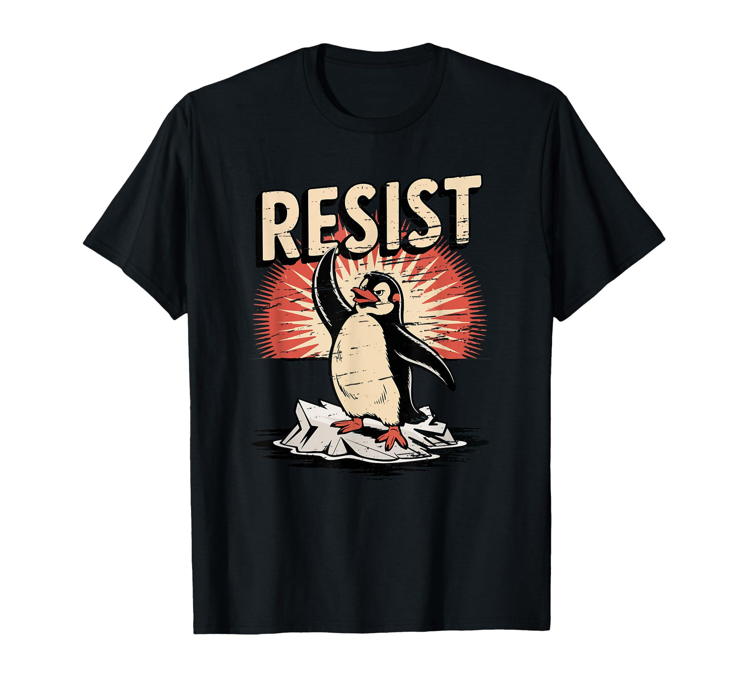 Resist Penguin Activism Vintage Protest Penguins Resist T-Shirt