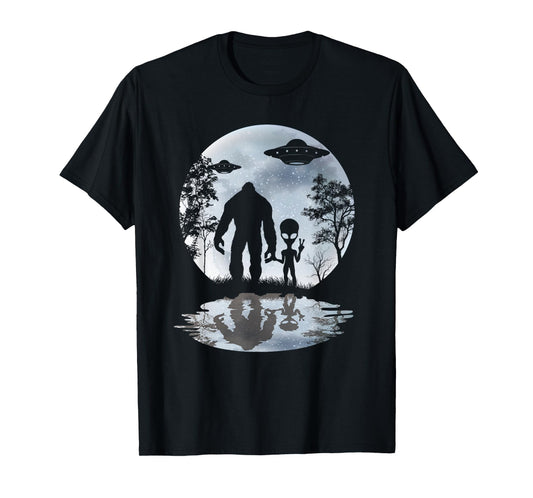 Alien Bigfoot Moon Sasquatch UFO Extraterrestrial Men women T-Shirt