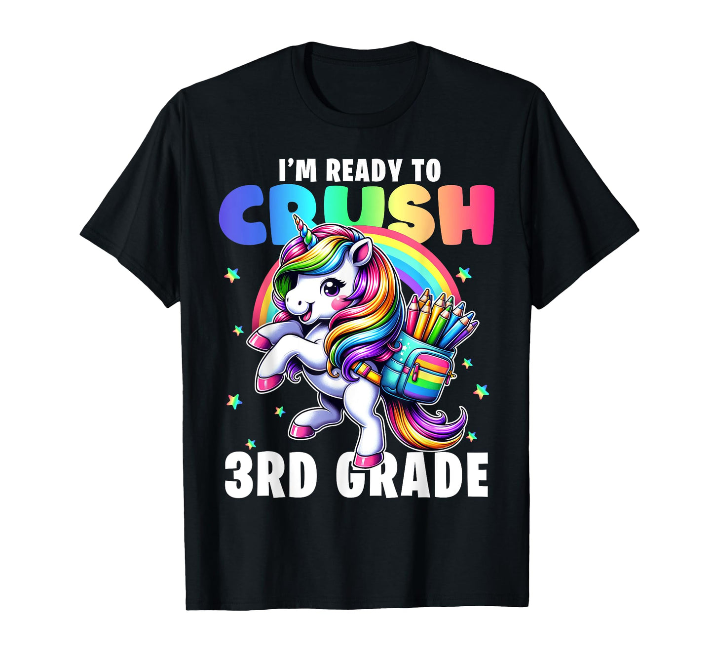 Crush 3rd Grade Girls Back to School Unicorn First Day Cute T-Shirt