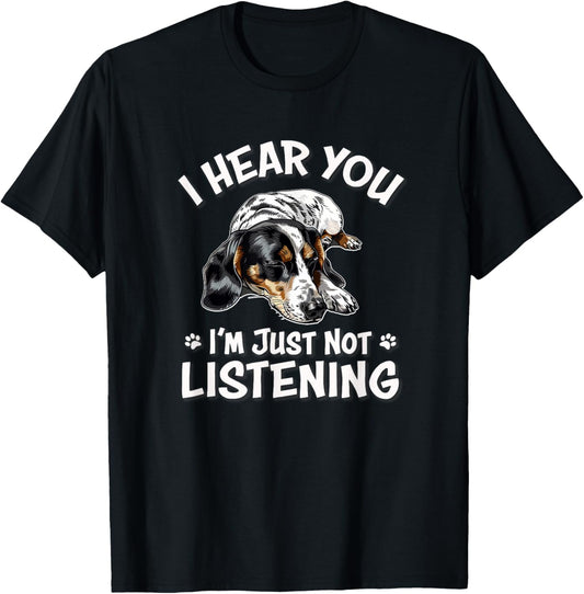 Funny Hear You Not Listening Piebald Dachshund Lover T-Shirt