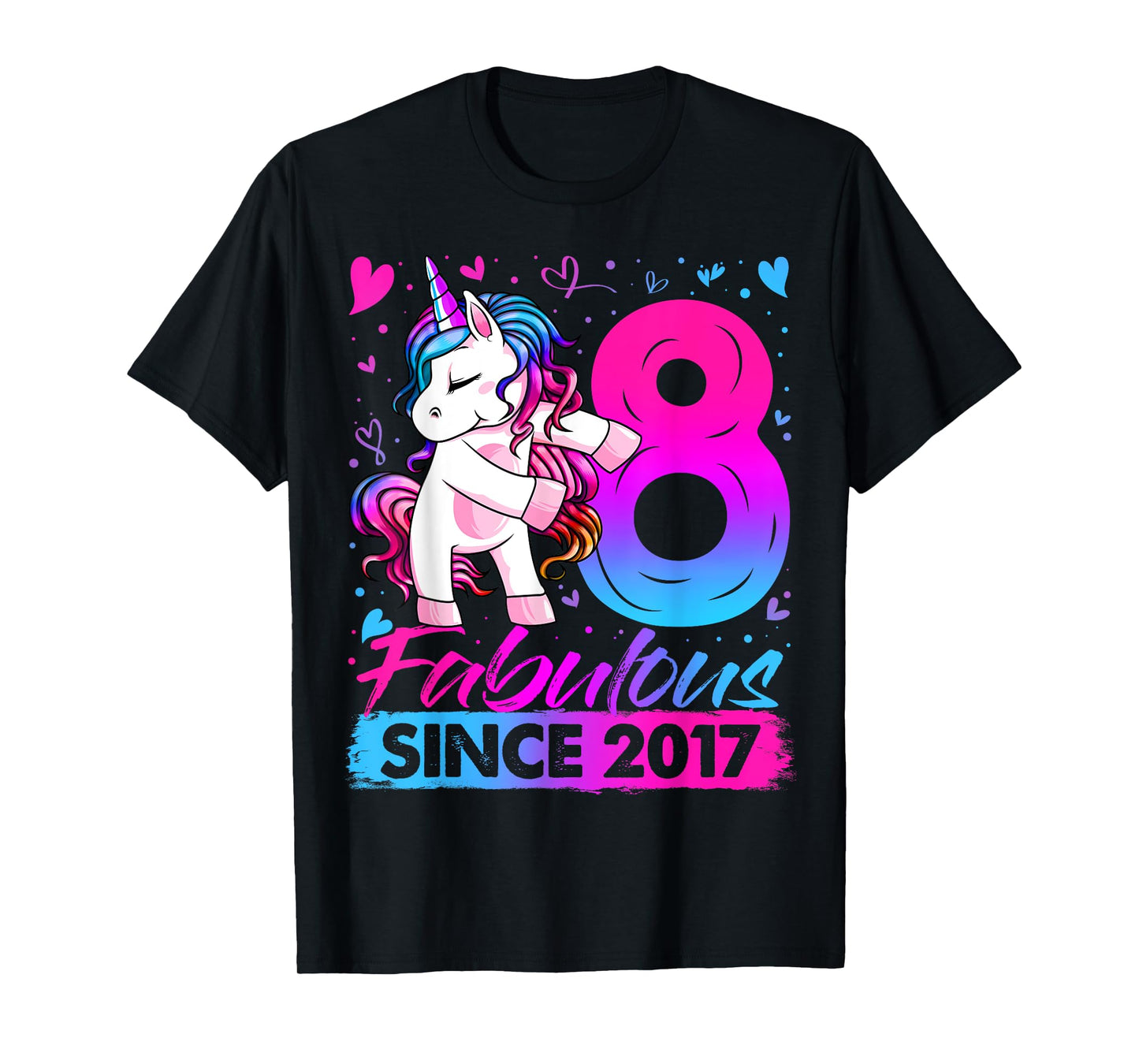 8 Year Old Unicorn Gifts For Girls 8th Birthday Girl Party T-Shirt