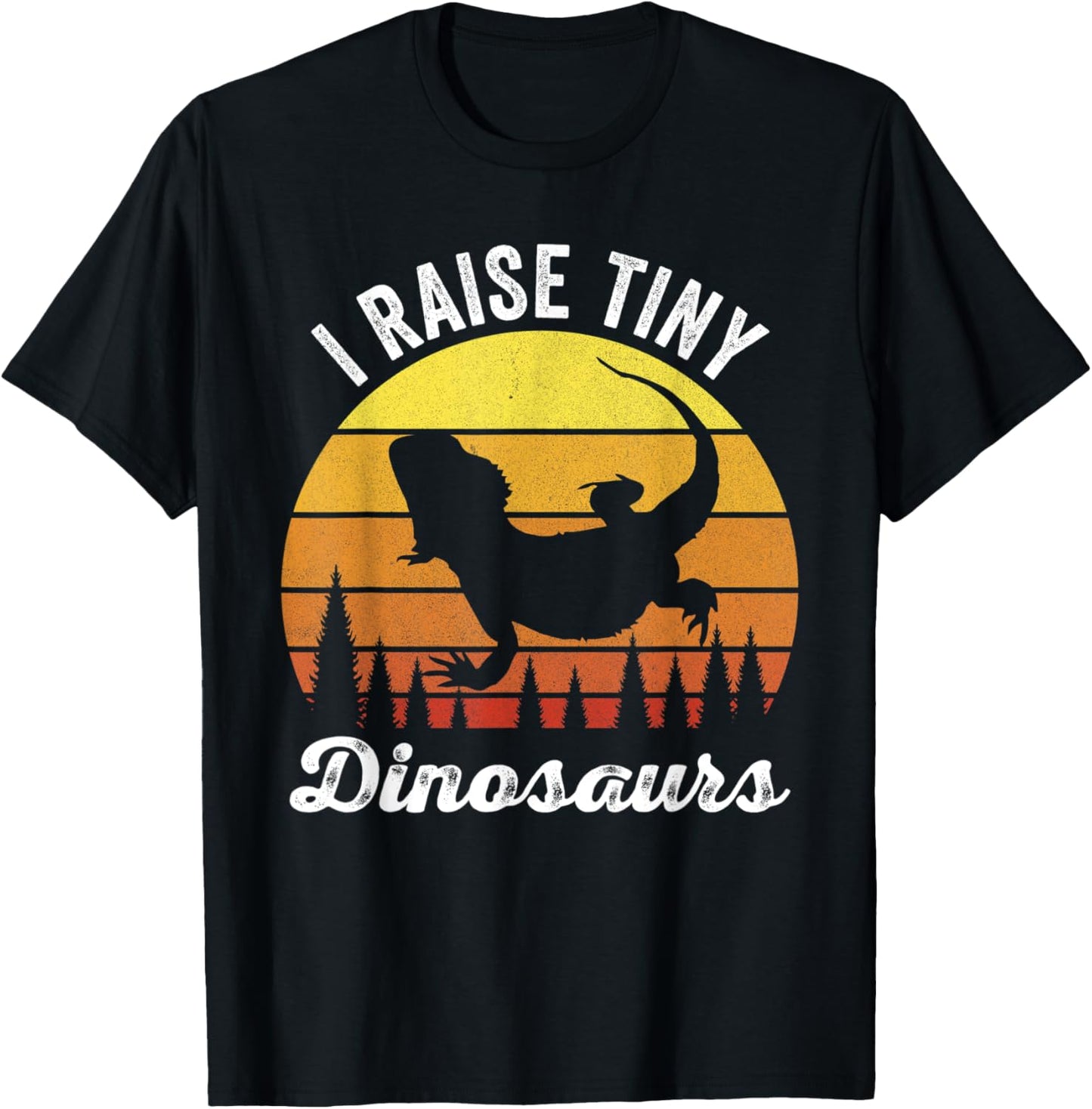 Retro I Raise Tiny Dinosaurs Funny Vintage Bearded Dragon T-Shirt