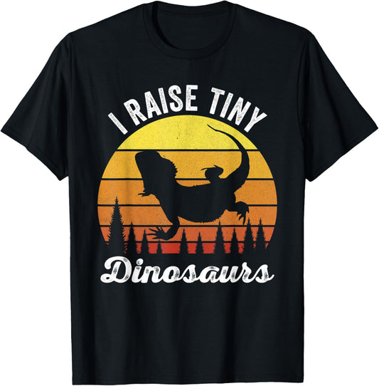 Retro I Raise Tiny Dinosaurs Funny Vintage Bearded Dragon T-Shirt