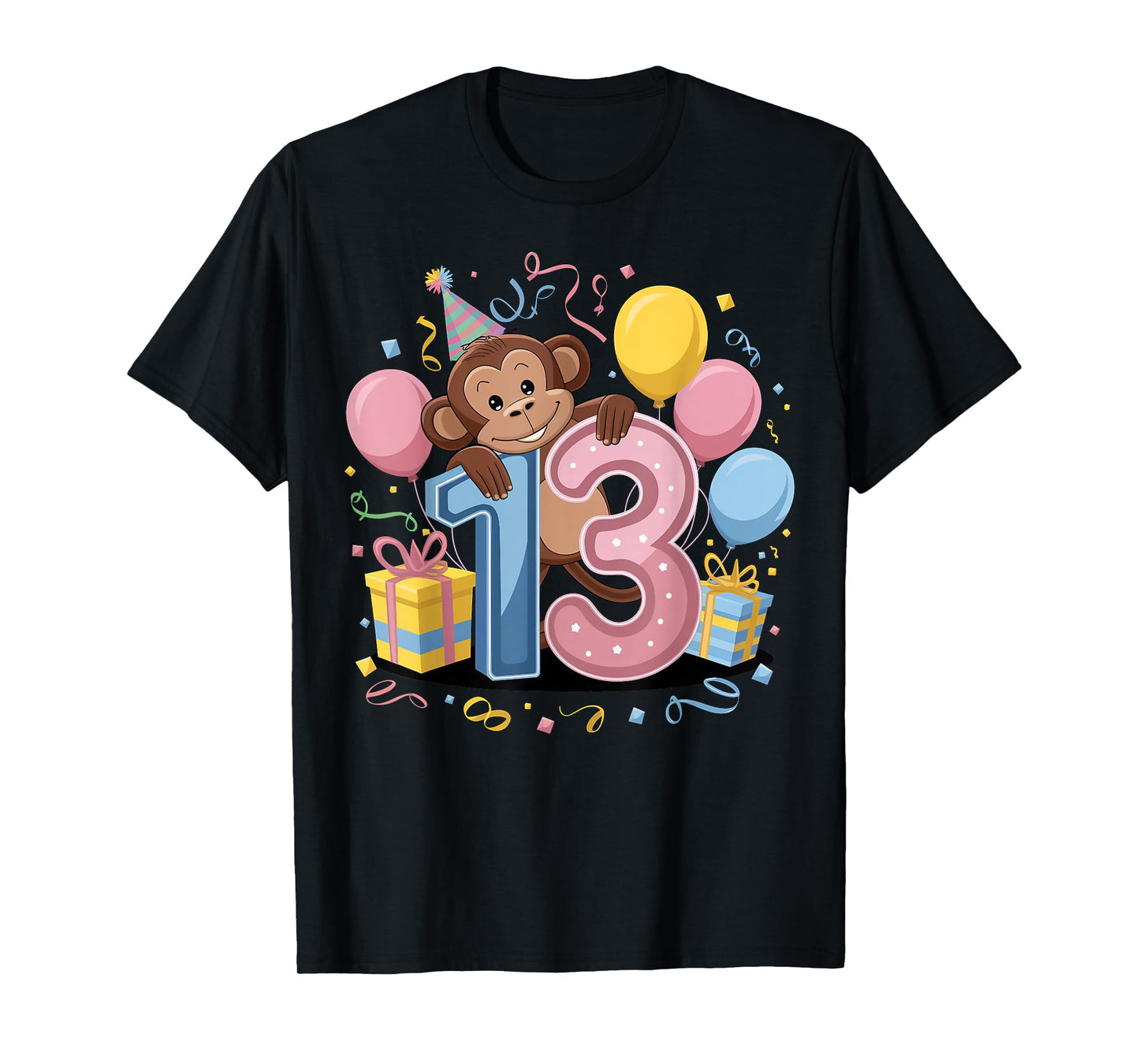 Monkey 13th birthday boy girl 13 years old thirteenth Monkey T-Shirt