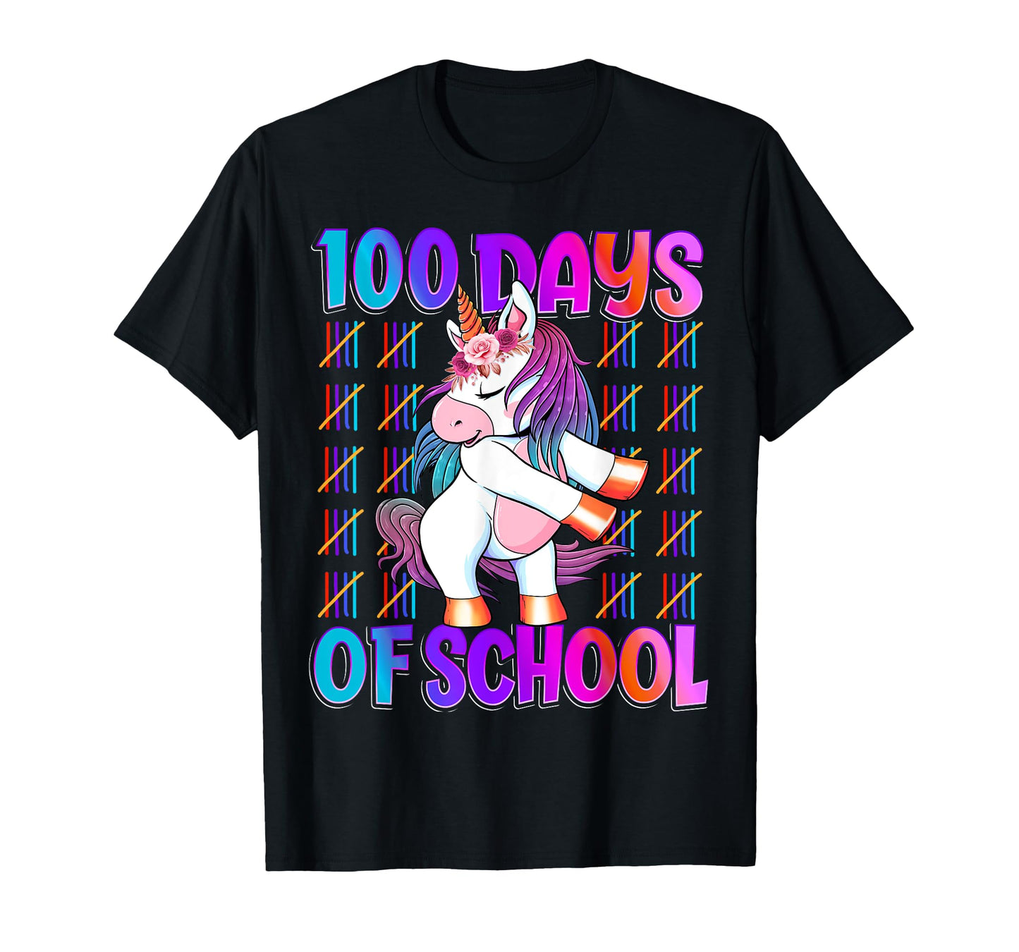 100 Magical Day of School And Still Awesome 100 Days Smarter Unicorn Kids School Shirt Black Unisex Kids T-Shirt Small