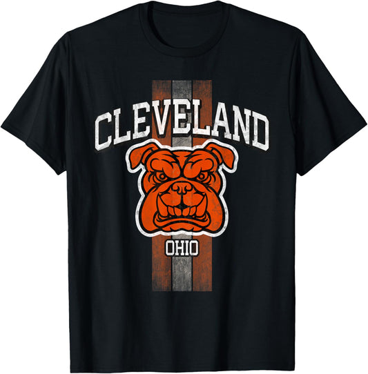 Bulldog Cleveland Ohio Retro Vintage Classic Ohio City T-Shirt