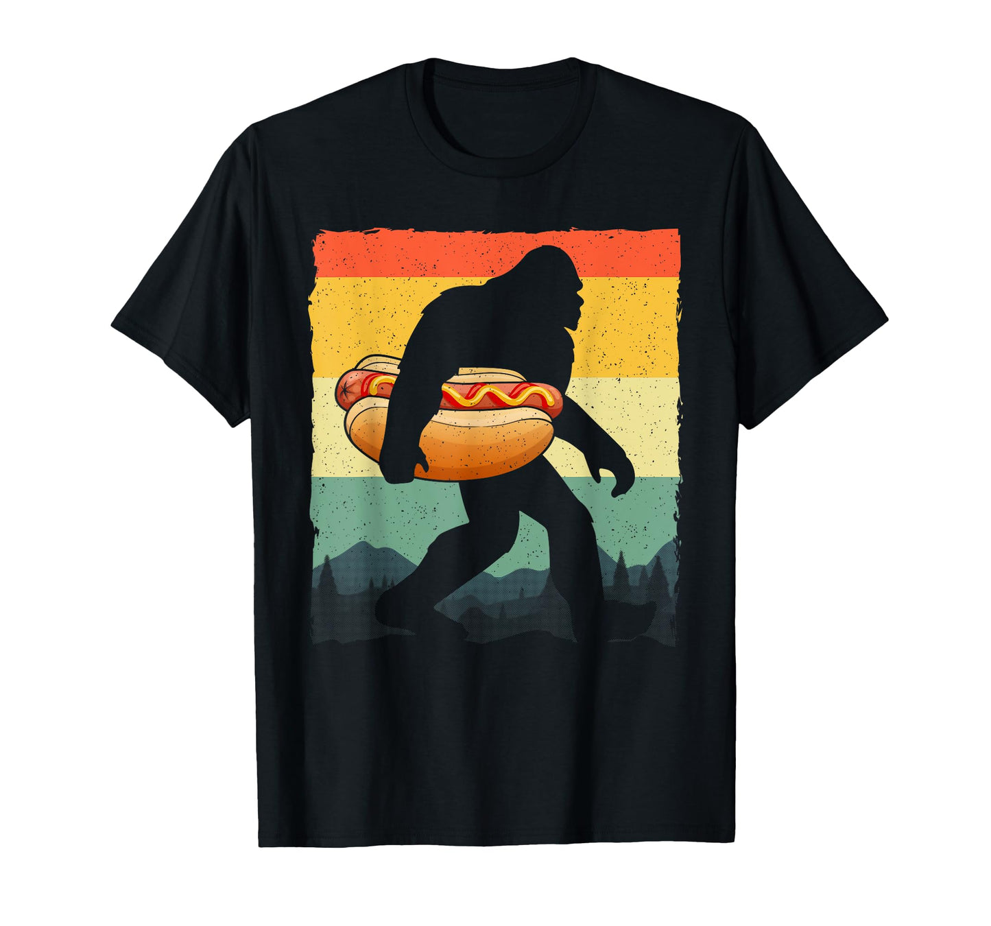 Funny Hot Dog Art For Men Women Bigfoot Hotdog Lovers T-Shirt
