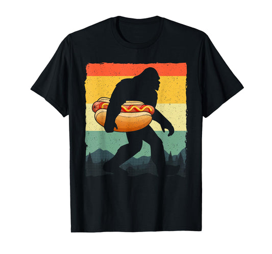 Funny Hot Dog Art For Men Women Bigfoot Hotdog Lovers T-Shirt