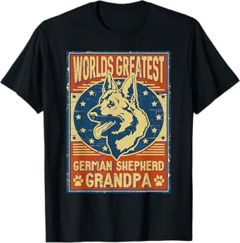 German Shepherd Shirt Worlds Greatest Grandpa T-Shirt