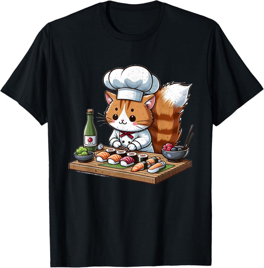 Cat Chef Making Sushi T-Shirt