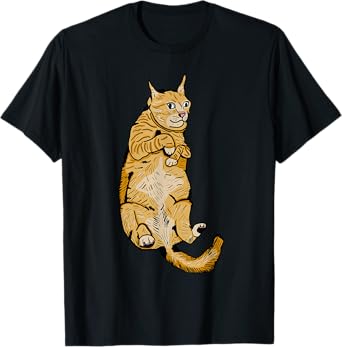 Silly Cute Ginger the Cat Men Women T-Shirt