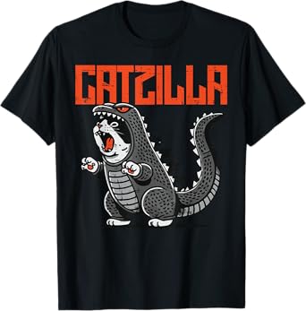 Catzilla Cat Monster Funny Japanese Kitten Boys Girls Kids T-Shirt