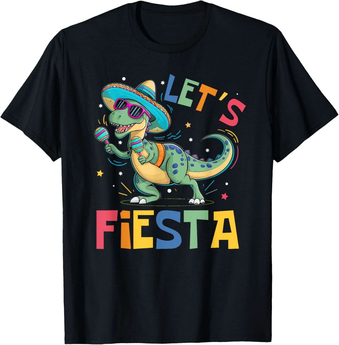 Let's Fiesta Trex Funny Cinco De Mayo Dinosaur Boy Girl Kids T-Shirt