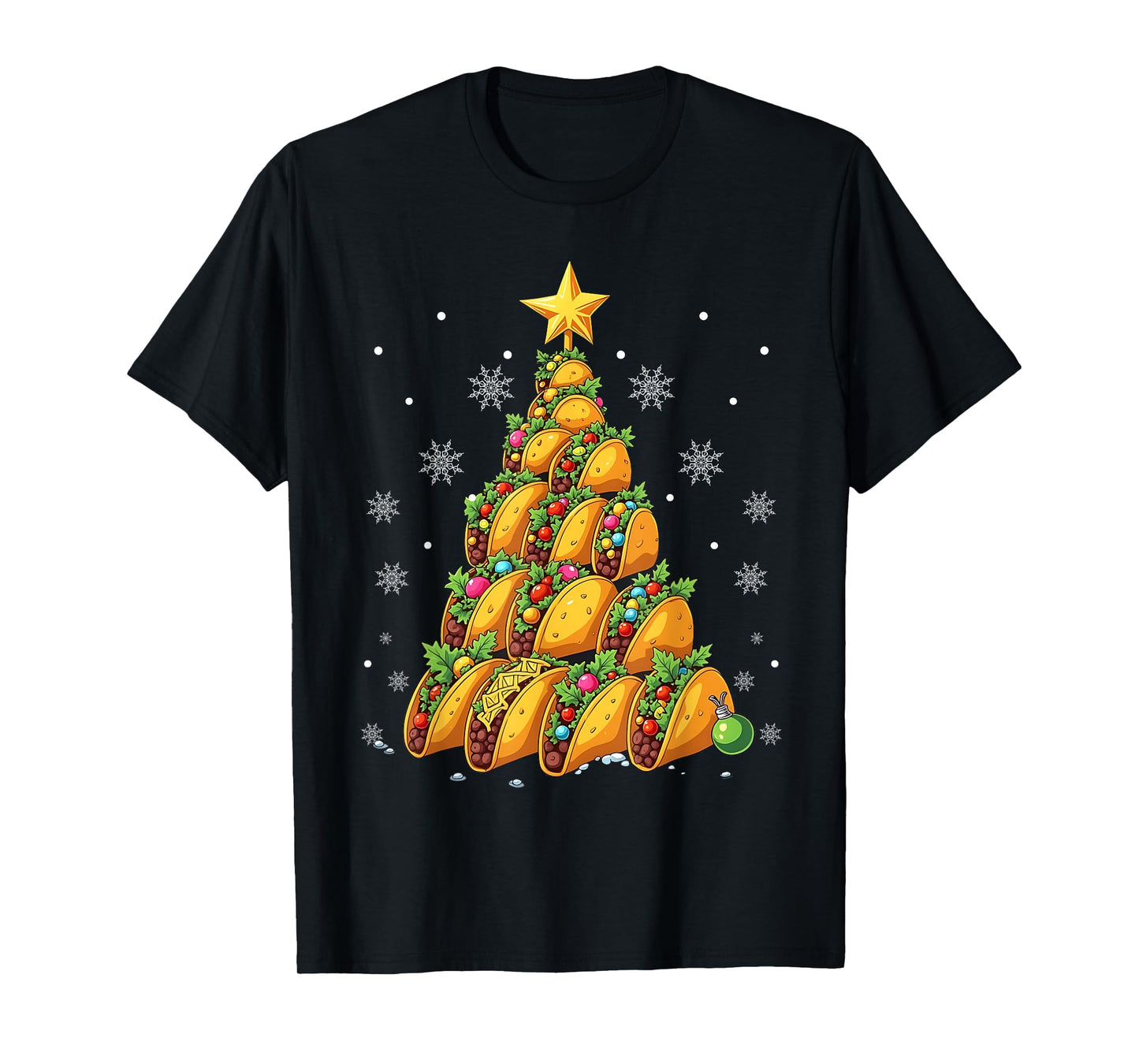 Taco Christmas Tree Xmas Mexican Food Men Women Kids T-Shirt