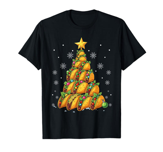 Taco Christmas Tree Xmas Mexican Food Men Women Kids T-Shirt