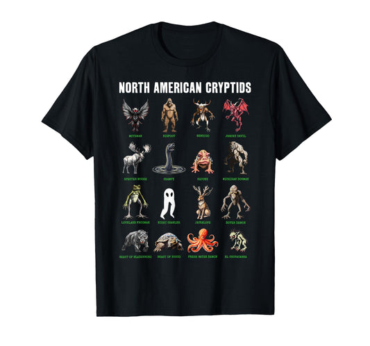 North American Cryptids Cryptozoology T-Shirt
