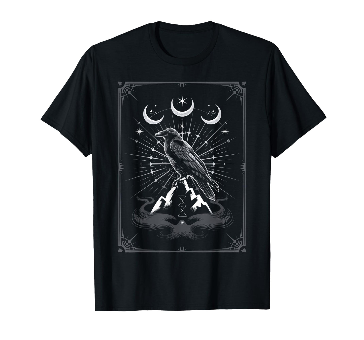 Raven Crow Dark Bird Witchcraft Feathers Viking T-Shirt