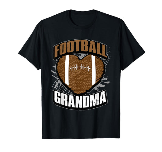 Football Grandma Shirt - Pigskin Heart Football Nana Granny T-Shirt