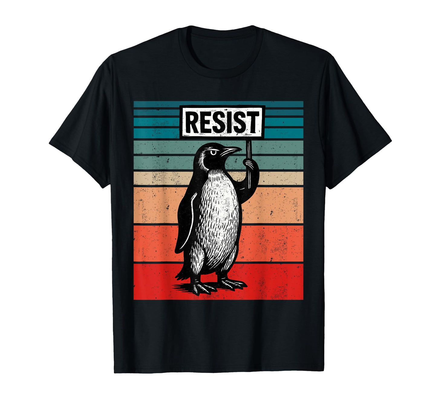 RESIST Penguins Against Trump Tariffs Funny T-Shirt