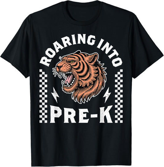 Roaring Into Pre-K Tiger I’m Ready for Pre K Boy Girl Funny T-Shirt