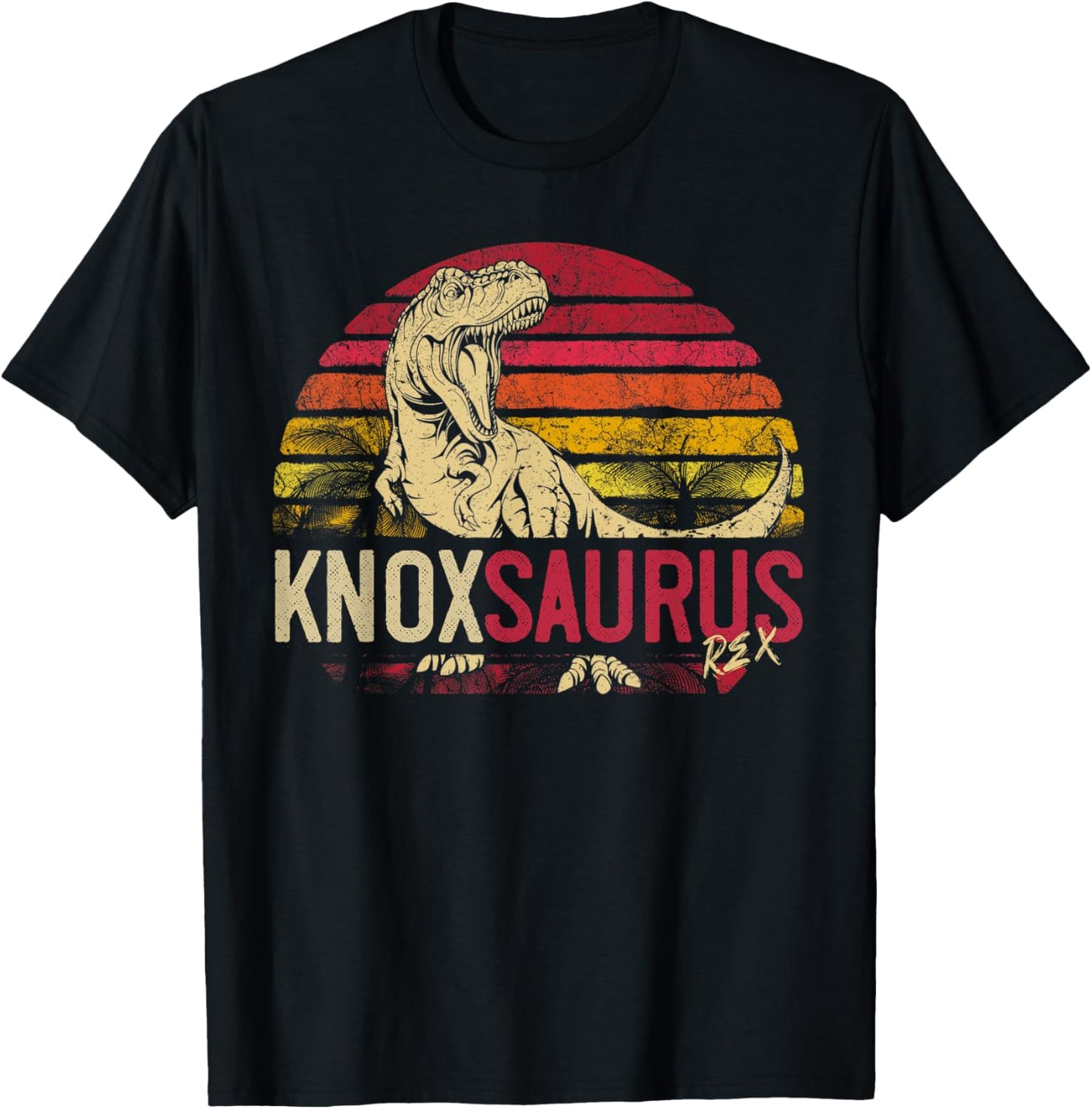 Knox Saurus Funny Personalized Dinosaur T Rex Name Boys Gift T-Shirt
