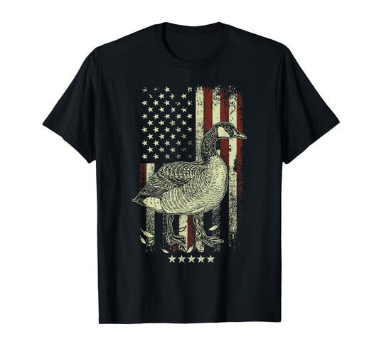 USA American Flag Hunters - Hunting Goose Bird Women Men T-Shirt