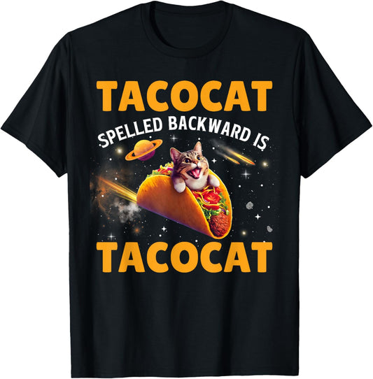 Funny Cat, Tacocat Spelled Backward Is Tacocat Gifts T-Shirt