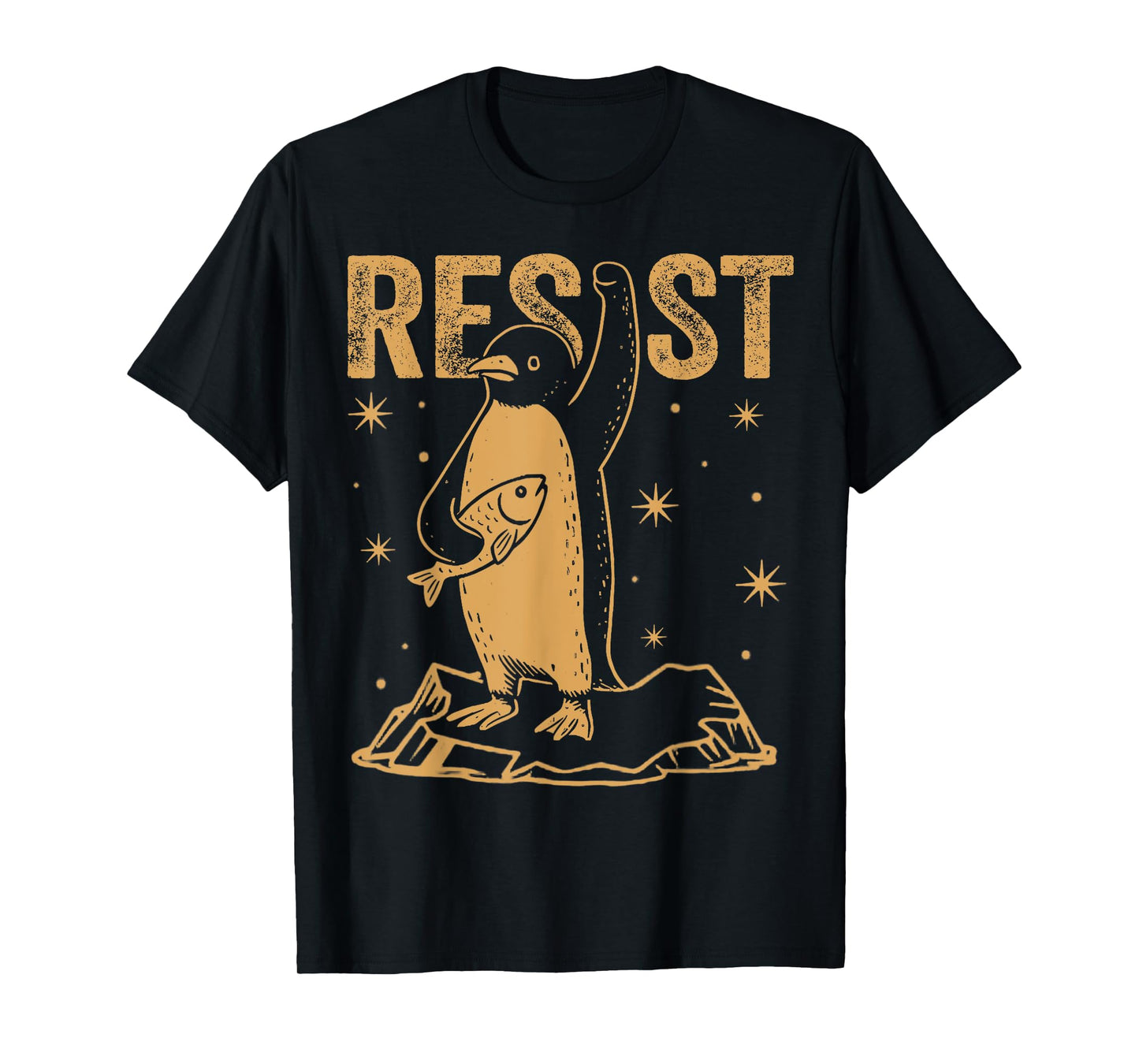 Resist Penguin Activism Graphic Design Funny T-Shirt