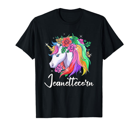 Cute Jeanettecorn Personalized Name Unicorn Jeanette T-Shirt