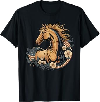 Horse Riding Tshirt Women Country Horse Lover Equestrian T-Shirt