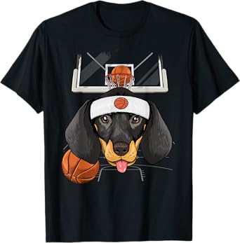 Dachshund Basketball Dog Lovers Basketball Player T-Shirt