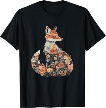 Floral Fox – Cottagecore Woodland Animal T-Shirt
