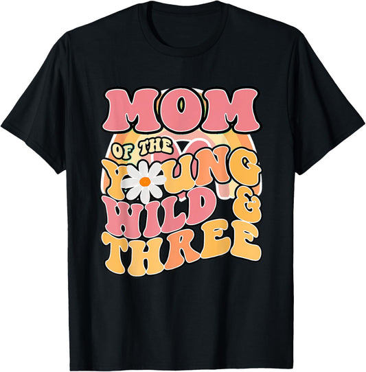 Daisy Birthday Mom Young Wild 3 Boho 3Rd Birthday Matching T-Shirt