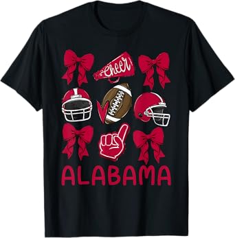 Alabama Women Girls Kids Sister Daughter Niece Coquette Bow T-Shirt