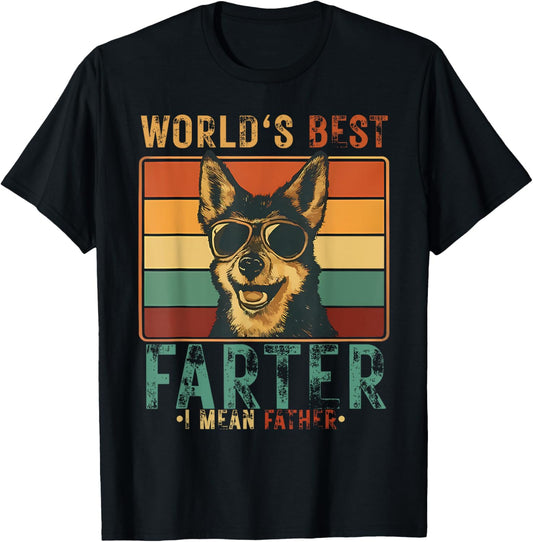 World's Best Farter I Mean Father Fathers Day Funny Dad Dog T-Shirt