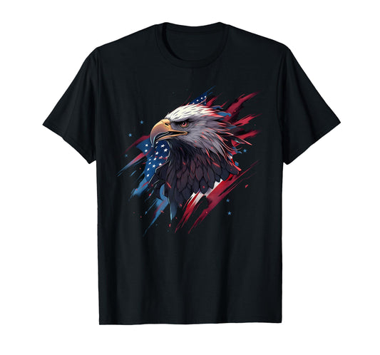 Eagle Bird 4th of July American Flag Veterans Memorial T-Shirt