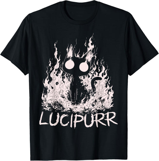 Lucipurr Cat Lover Satanic Lucifer Baphomet 666 Demon Kitty T-Shirt