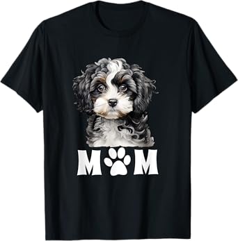 Dog Mom Mum Cute Cavapoo Maltipoo Cavachon Puppy Face Design Men Women T-Shirt