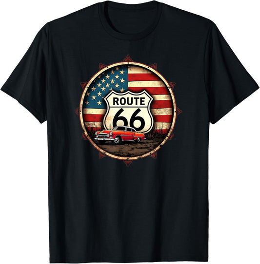 Retro Route 66 Road Trip Vintage Adventure T-Shirt