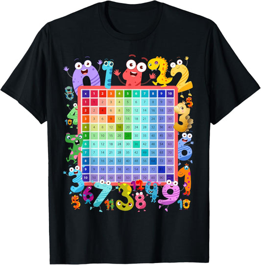 Dinosaur Numbers Idea For Kids & Dino Multiplication Square T-Shirt