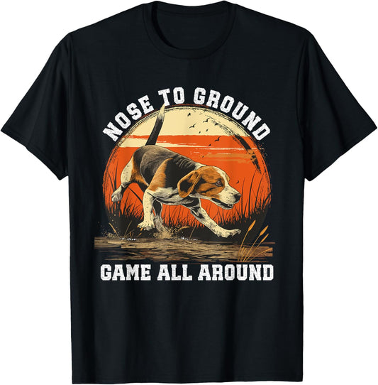 Dog Hunter Nose To Ground Beagle Hunting T-Shirt