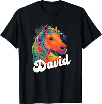 DAVID - Cute Boy Name with beautiful Horse T-Shirt