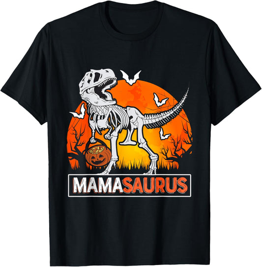 Mamasaurus Halloween Mama Dinosaur Skeleton T rex Scary Tees T-Shirt