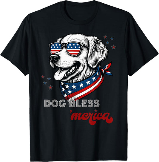 God Bless America Patriotic Labrador Retriever 4Th Of July T-Shirt