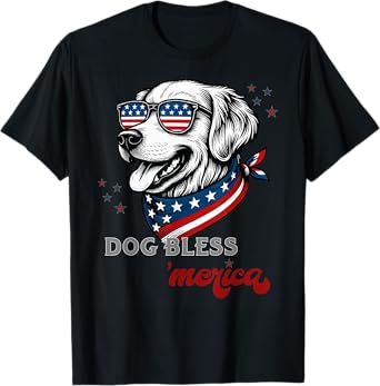 God Bless America Patriotic Labrador Retriever 4Th Of July T-Shirt